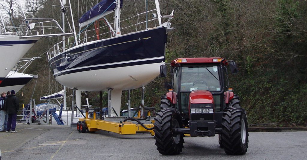 Boat and cradle moved as one unit